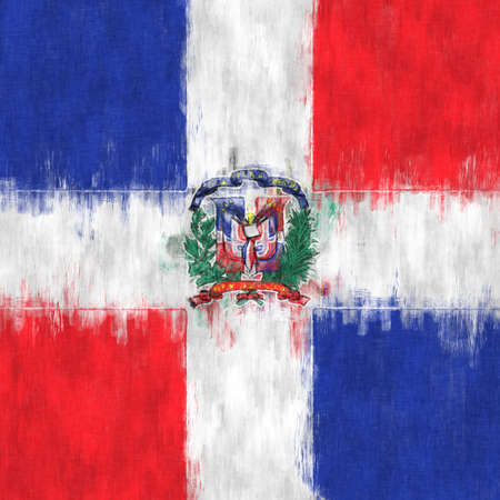 Eritrea oil painting. Eritrean emblem drawing canvas. A painted picture of a country's flag.の写真素材