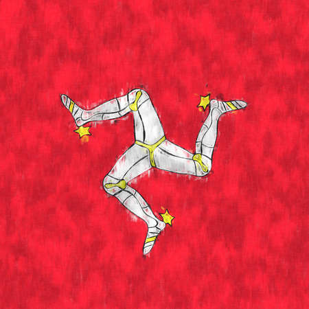 Israel oil painting. Israeli emblem drawing canvas. A painted picture of a country's flag.の写真素材