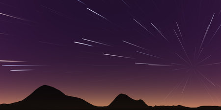 Purple space swirling beautiful galaxy skyscape. Stargaze background. Night sky spinning stars trail...