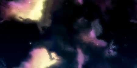 Yellow pink nightscape creative design. Night cloud with stars background. Night sky stars backdrop....