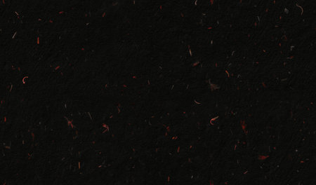 Handmade Rice Fibers Red Flowers Black Paper Texture for Scrapbook Background. Seamless Transition.の写真素材
