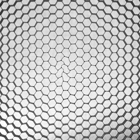 Geometric hexagon cells structure black and white