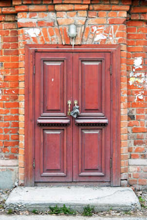 1st of May 2016, Russia, Tomsk, old fashioned vintage door of historical buildingのeditorial素材