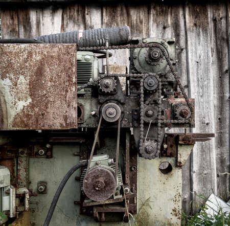 The old abandoned diesel electric generator coloredの写真素材