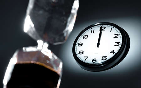 The Wall Clock and the hourglass bothの写真素材