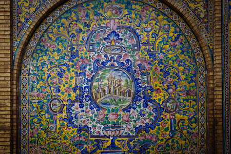 A mosaic in Golestan Palace, Tehran, Iranのeditorial素材