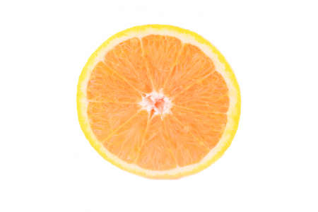 sliced ââorange on a white backgroundの写真素材