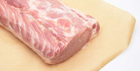 raw meat carbonate on parchmentの写真素材