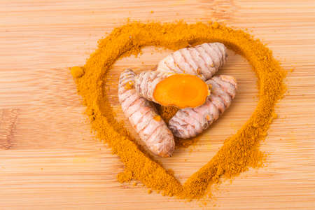 Turmeric powder and roots