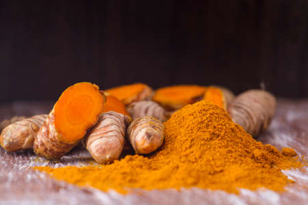 Turmeric powder and roots