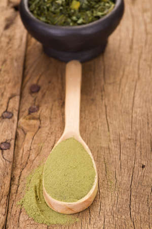 leaves and moringa powder, super food and natural medicine, Moringa oleifera.の写真素材