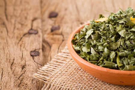 leaves and moringa powder, super food and natural medicine, Moringa oleifera.の写真素材