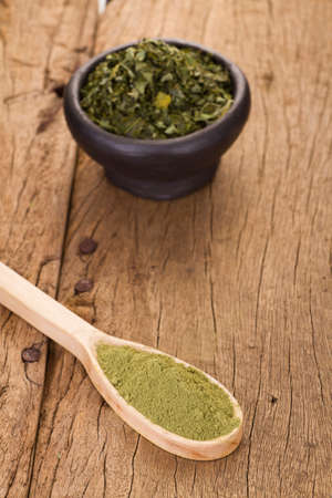 leaves and moringa powder, super food and natural medicine, Moringa oleifera.の写真素材