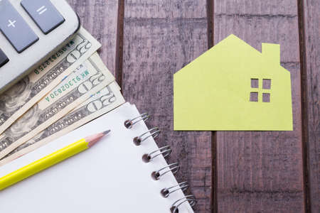 concept of budget to buy house, top viewの写真素材