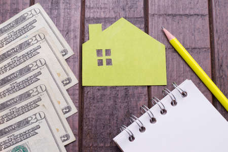 concept of budget to buy house, top viewの写真素材
