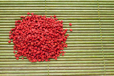 Seeds of achiote, originating from central america and parts of south america is used to season foodの写真素材