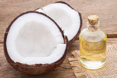 delicious pieces of coconut on the tableの写真素材