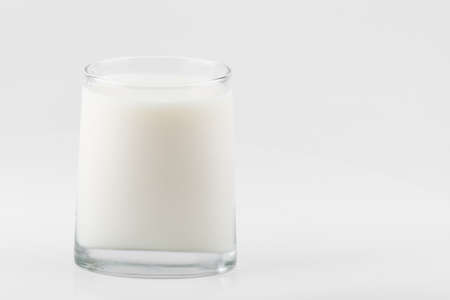 glass with milk isolated on white background.の写真素材