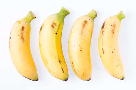 banana fruit isolated on white background (Musa Ã paradisiaca)の写真素材