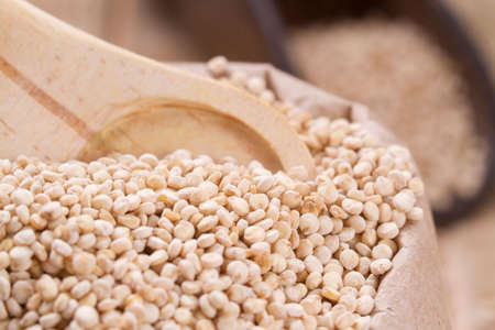 quinoa beans in bowl on the table.の写真素材