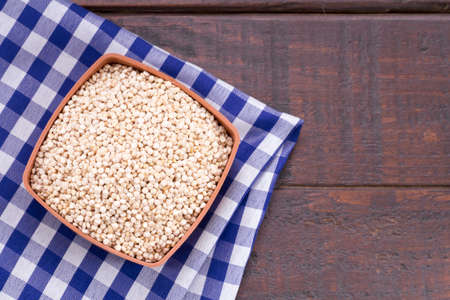 quinoa beans in bowl on the table.の写真素材
