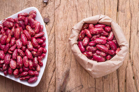 red bean in bowl on the table, Phaseolus vulgarisの写真素材