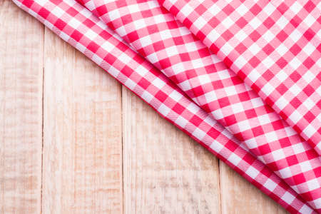 red kitchen cloth on the table.の写真素材