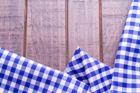 blue kitchen cloth on the tableの写真素材