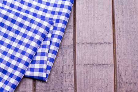 blue kitchen cloth on the tableの写真素材