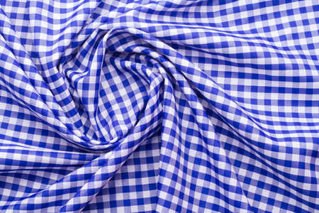 blue kitchen cloth on the tableの写真素材