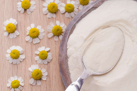 collagen protein top view, hydrolyzed collagen.の写真素材