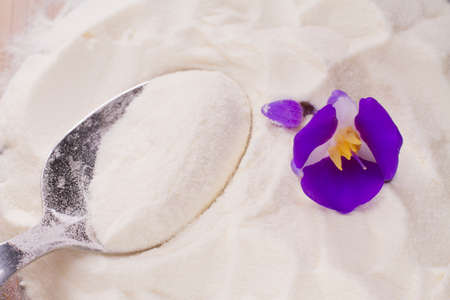 collagen protein top view, hydrolyzed collagen.の写真素材