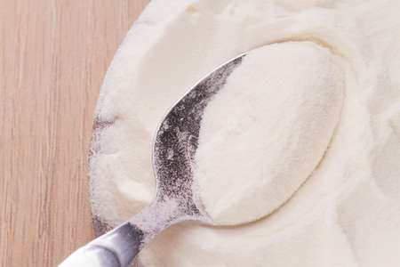 collagen protein top view, hydrolyzed collagen.の写真素材