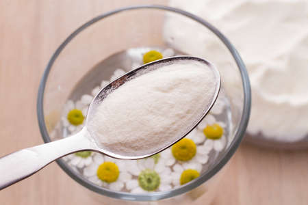 collagen protein top view, hydrolyzed collagenの写真素材