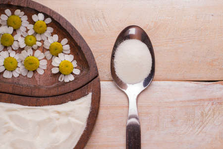 collagen protein top view, hydrolyzed collagenの写真素材
