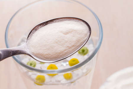 collagen protein top view, hydrolyzed collagen