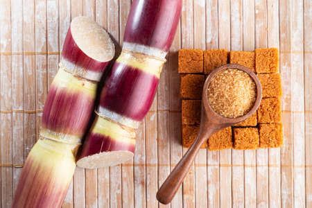Sugarcane and sugarcane, panela and sugar cane derivatives, imageの写真素材