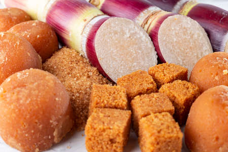 Sugarcane and sugarcane, panela and sugar cane derivatives, imageの写真素材