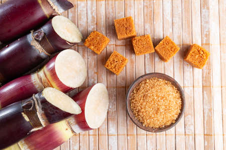 Sugarcane and sugarcane, panela and sugar cane derivatives, imageの写真素材