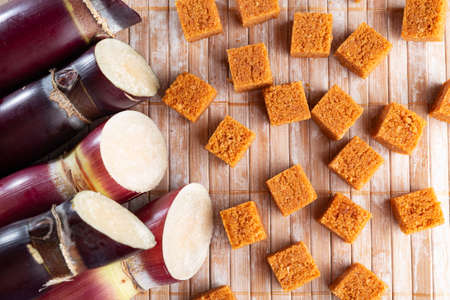 Sugarcane and sugarcane, panela and sugar cane derivatives, imageの写真素材