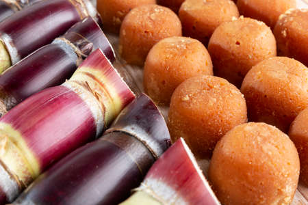 Sugarcane and sugarcane, panela and sugar cane derivatives, imageの写真素材