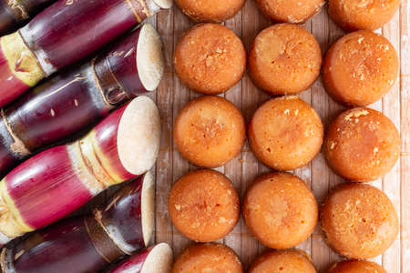 Sugarcane and sugarcane, panela and sugar cane derivatives, imageの写真素材