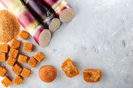 Sugarcane and sugarcane, panela and sugar cane derivatives, imageの写真素材