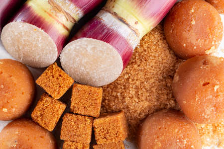 Sugarcane and sugarcane, panela and sugar cane derivatives, imageの写真素材