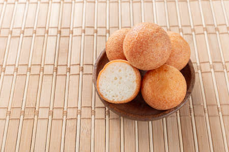 Fritters on the table, typical Colombian food, close-up imageの写真素材