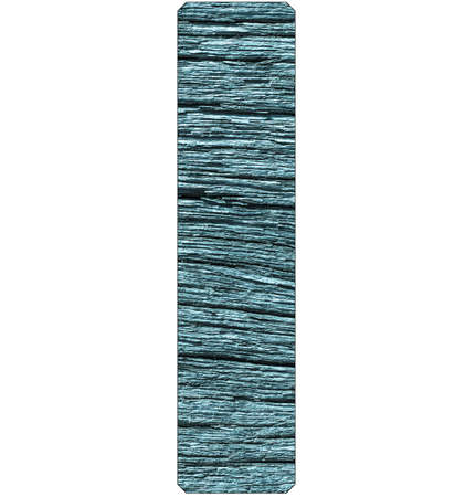 Letter I of the alphabet, with wood texture in blue colorの写真素材