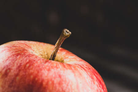 Red apple fruit on the table, close-up imageの写真素材