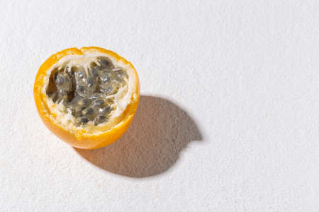 passion fruit on white background - Passiflora ligularisの写真素材