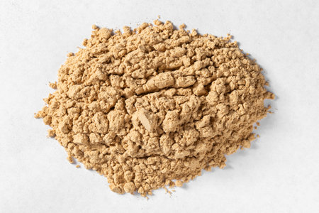 Dehydrated Maca powder, super food from South America, (lepidium meyenii)の写真素材