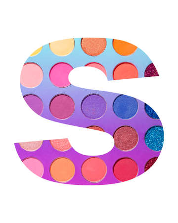 Alphabet letter s, with colorful circles backgroundの写真素材